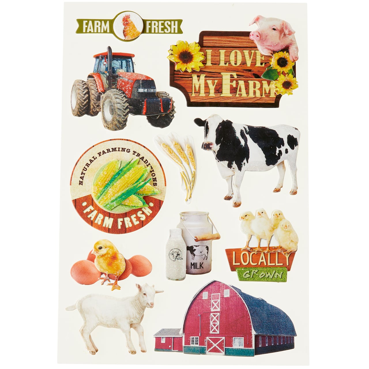 I Love My Farm Dimensional Stickers by Recollections&#x2122;